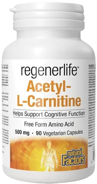 RegenerLife Acetyl-L-Carnitine, 500 mg, 90 capsule, Natural Factors