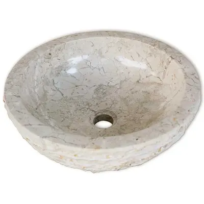 vidaXL Chiuvetă, crem, 40 cm, marmură