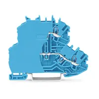 Double-deck terminal block; Through/through terminal block; with end plate; N/N; without marker carrier; suitable for Ex i applications; for DIN-rail 35 x 15 and 35 x 7.5; 1 mm²; Push-in CAGE CLAMP®; 1,00 mm²; blue