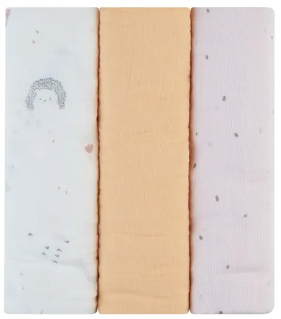 Prosoape de muselină KikkaBoo - Hedge-hugs, 100 х 100 cm, 3 buc