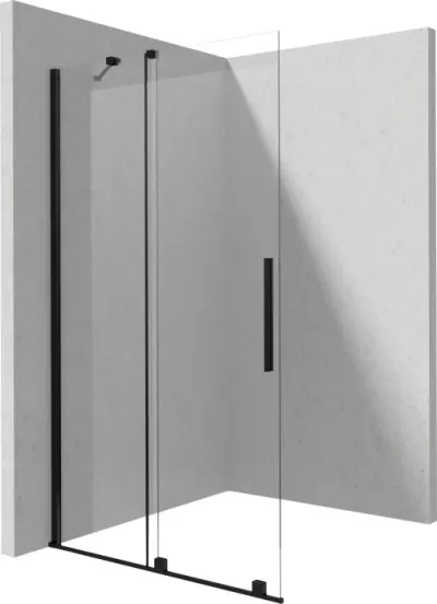 Paravan de dus glisant, 80x195 cm, sticla securizata 6 mm, negru, Deante Prizma