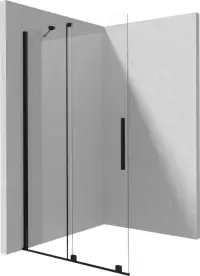Paravan de dus glisant, 80x195 cm, sticla securizata 6 mm, negru, Deante Prizma