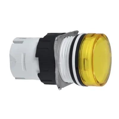 Pilot Capac de Lampa, Ø 16, Rotund, Lentila Simpla Galbena
