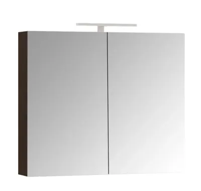 Dulap baie suspendat QUATTRO, cu oglinda, 2 usi, alb, 80x14.5x68 cm