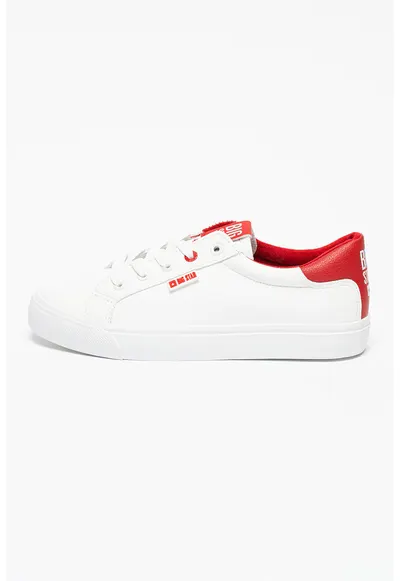 Pantofi sport de piele ecologica - Rosu/Alb