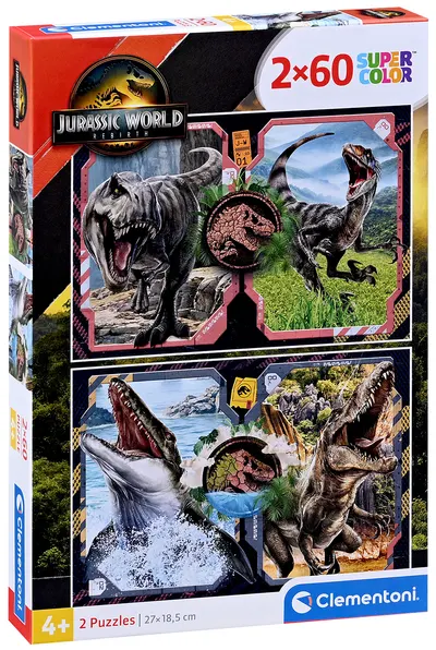 Puzzle pentru copii Clementoni din 2 х 60 piese - Lumea Jurassică