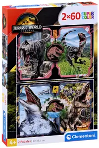 Puzzle pentru copii Clementoni din 2 х 60 piese - Lumea Jurassică