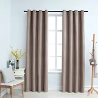 Gossi draperii opace cu inele metalice, 2 buc., gri taupe, 140x175 cm