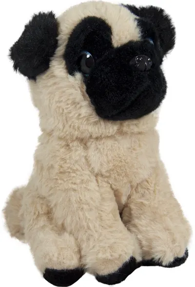 Jucărie de pluș Amek Toys - Pug cu ochi mari, 19 cm