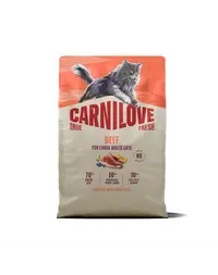 Hrană pisici mari CARNILOVE True Fresh Cat Beef Adult Large 2 kg cu vită