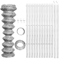 vidaXL Gard din plasă cu stâlpi, argintiu, 25x1,25 m, oțel galvanizat
