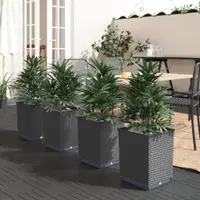 Gossi jardiniere, 4 buc., negru, 30x30x37 cm, polipropilena