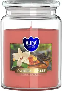 Lumânare parfumată Bispol Aura - Vanilla and Amber, 500 g