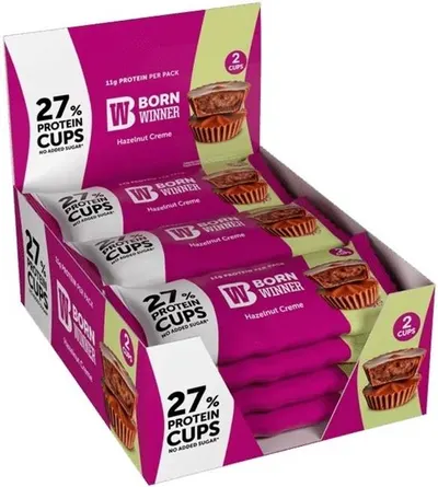 Protein Cups, crema de alune, 12 bucăți, Born Winner