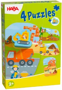 Set de puzzle-uri Haba - Șantier de construcții, 4 buc