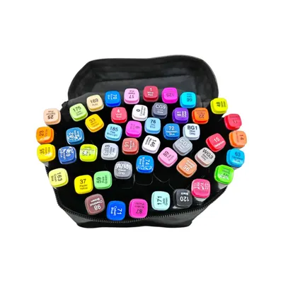 Set 48 Markere Touch Expert – Dublu capăt, culori mixate pentru desen și ilustrații – Vânzare Engros