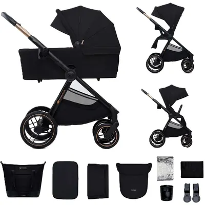 Cărucior combinat 2 în 1 KinderKraft - Nea 2, Midnight Black