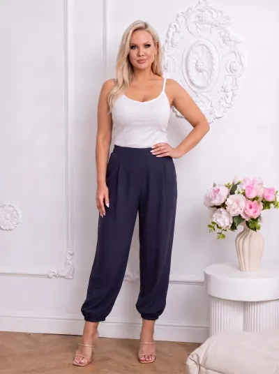 Pantaloni lejeri cu manseta elas...