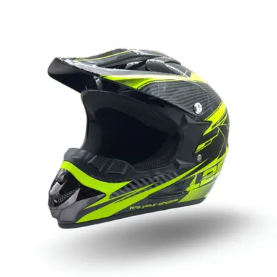 Casca motocross atv copii XTR 125, culoare negru galben, marime YL, 55-56cm