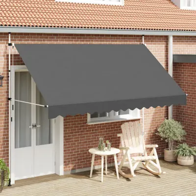 vidaXL Copertină retractabilă manual, antracit, 350 cm