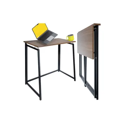 Birou pliabil din lemn, stil minimalist, cadru metalic, suporta 30 kg, 40x80x75 cm