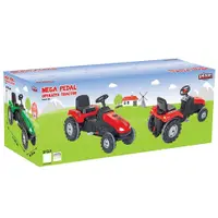 Tractor cu pedale pentru copii, Pilsan Mega Green, cu scaunel reglabil, claxon, sarcina maxima admisa 60 kg, dimensiune 53.5 x 114 x 64 cm