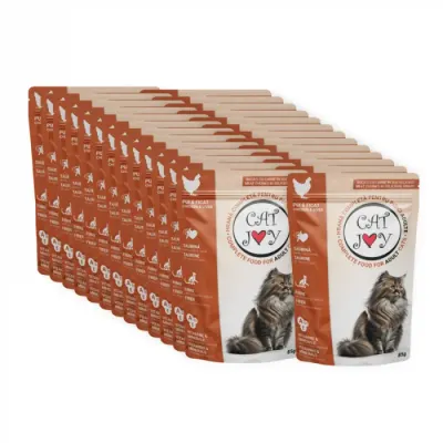 Set 24 buc x 85 gr Hrana umeda pentru pisici adulte Cat Joy cu pui ficat in sos