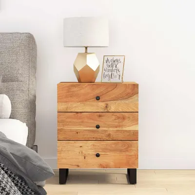 vidaXL Noptieră, 50x33x62 cm, lemn masiv acacia și lemn prelucrat