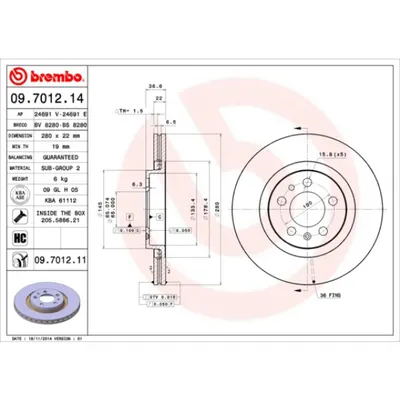Disc frana BREMBO 09.7012.11