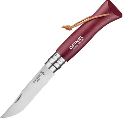 Cuțit pliabil Opinel Inox - Colorama, №8, bordo