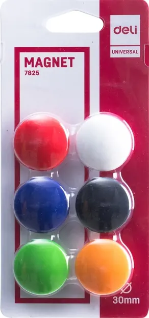 Magneți pentru tablă albă Deli Universal - E7825, 30 mm, 6 buc.