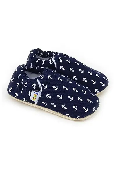 Pantofi slip-on din panza cu model - Alb/Albastru ultramarin