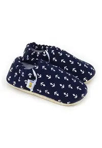 Pantofi slip-on din panza cu model - Alb/Albastru ultramarin