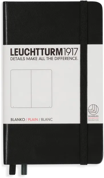 Agenda de buzunar Leuchtturm1917 - A6, pagini albe, Black