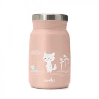 Termos din otel inoxidabil Nuvita English Rose pentru alimente lichide si solide 500 ml