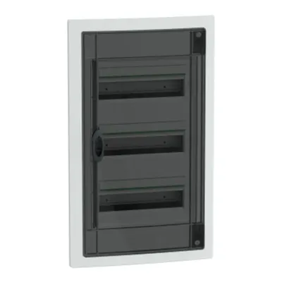 PrismaSet XS, Cofret cu montaj ingropat, 3x13 Module, material plastic, usa fumurie, cu 1 bloc terminal