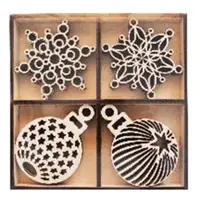 Set decoratiuni glob gravat, 24 piese - Model 1