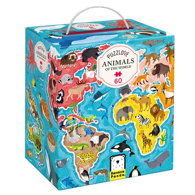 Puzzle Banana Panda, Animale din jurul lumii, 60 piese