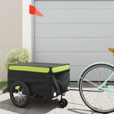 Gossi remorca pentru biciclete, negru si verde, 45 kg, fier
