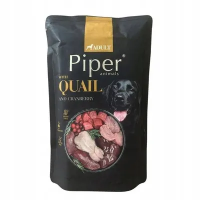Hrana umeda pentru caini Piper Adult cu prepelita merisor 500 gr