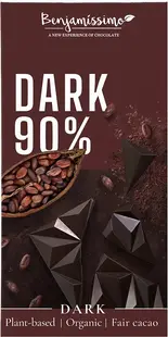 Ciocolată naturală organică, 90% cacao, 60 g, Benjamissimo