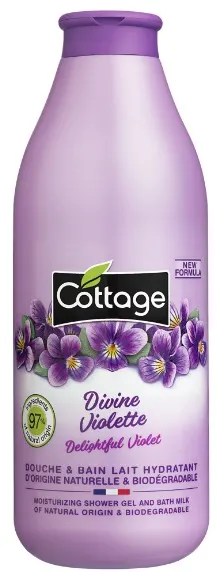 Cottage Gel de duș și spumă de baie Delightful Violet, 750 ml