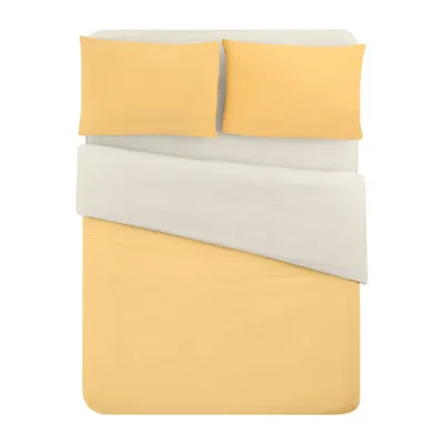 Lenjerie de pat galben-crem din bumbac pentru pat dublu-extins și cearceaf 200x220 cm – Mila Home