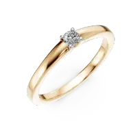 Inel de logodna din aur galben cu diamant solitaire de 0.09ct