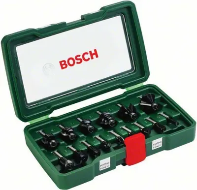 Set freze din carbură Bosch - 8 mm, 15 piese