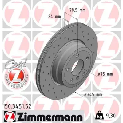 Disc frana ZIMMERMANN 150.3451.52