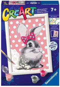 Kit de vopsea după număr Ravensburger CreArt - Iepuraș pufos