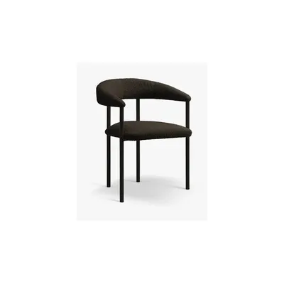 Scaun de living negru cu cotiere tapițat Lea – Micadoni