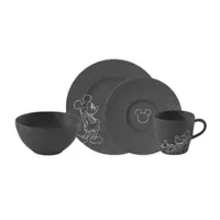 Set mic dejun 4 piese MANROCK MICKEY negru