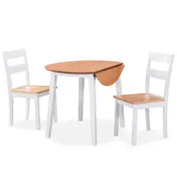 vidaXL Set mobilier bucătărie, 3 piese, MDF și lemn de hevea, alb